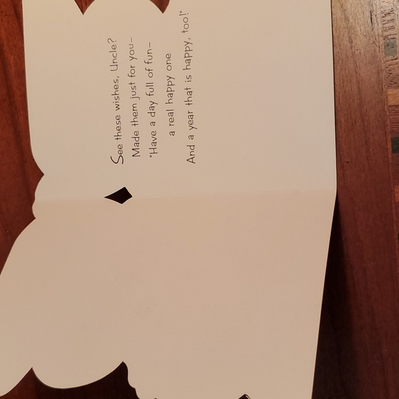 UNUSED, Vintage 1940s Norcross (Flocked) Birthday Card for Uncle - Picture 5 of 9